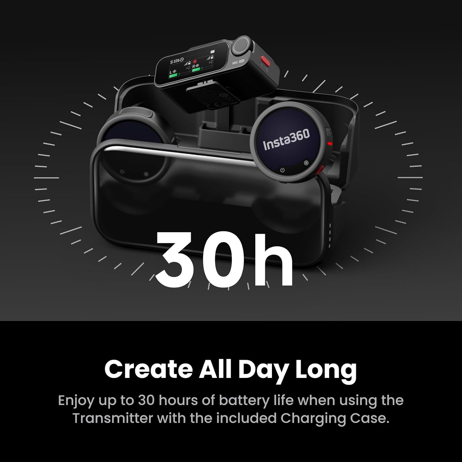 Thumbnail 6 de Insta360 Mic Pro MCA10 Wireless Lavalier Microphone with E-Ink Display