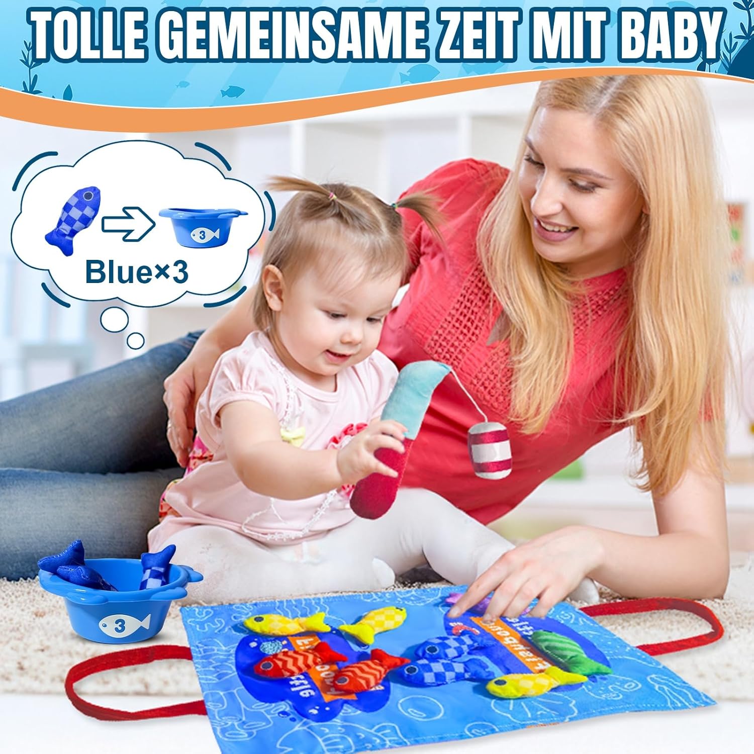 Thumbnail 3 de Montessori-Angelspiel-Set DUDUMILA – Spielzeug ab 6–18 Monaten (ab 1 Jahr), Fische angeln & Sortieren