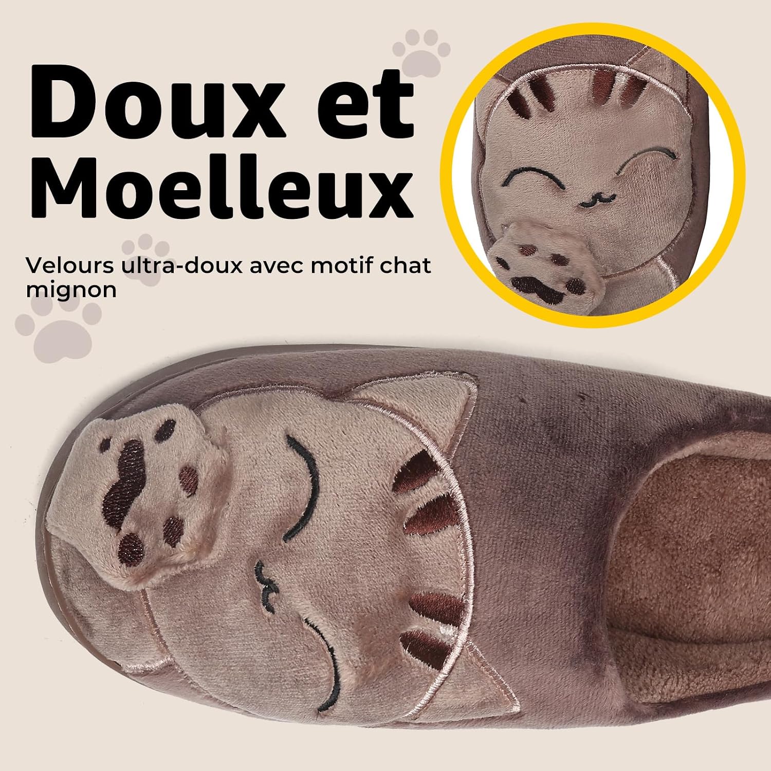 Detalle 2 de Mishansha Chaussons mignons chaud et antidérapant