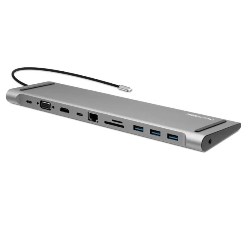 Detalle de Owlotech HUB Docking 11 en 1 USB-C a HDMI y VGA