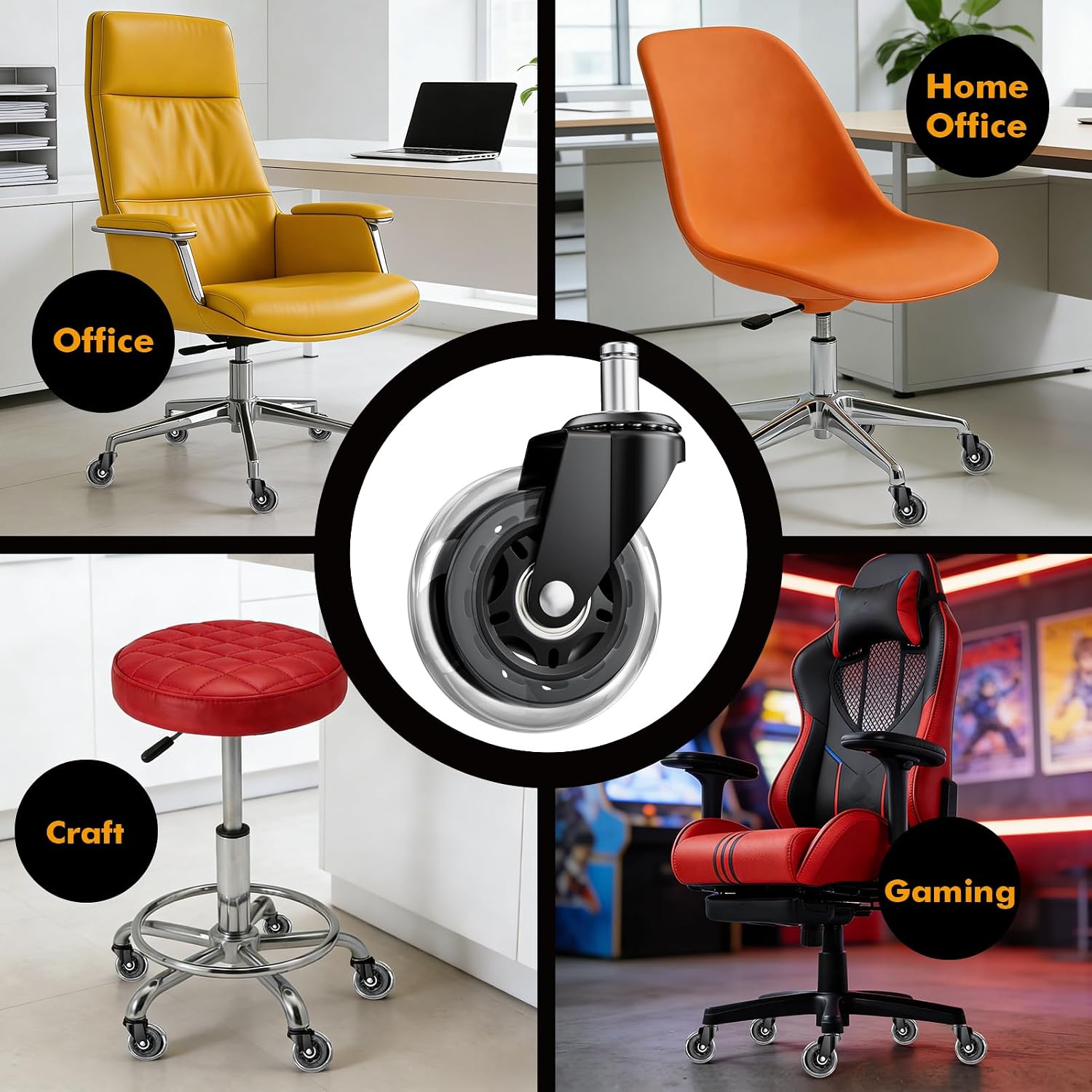Thumbnail 5 de CLOATFET Office Chair Wheels 3-Inch