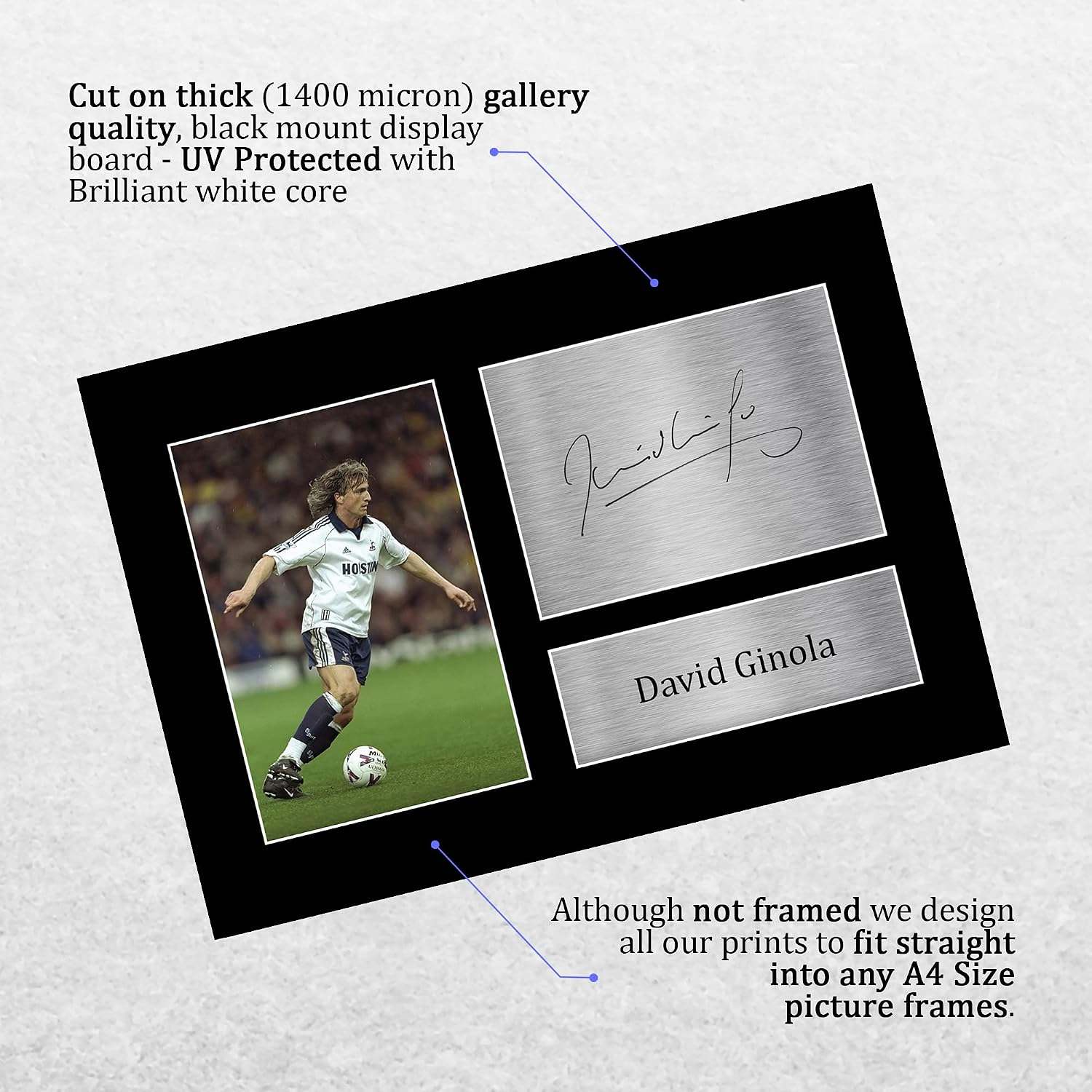 Thumbnail 2 de HWC Trading A4 David Ginola signed print 1 A4