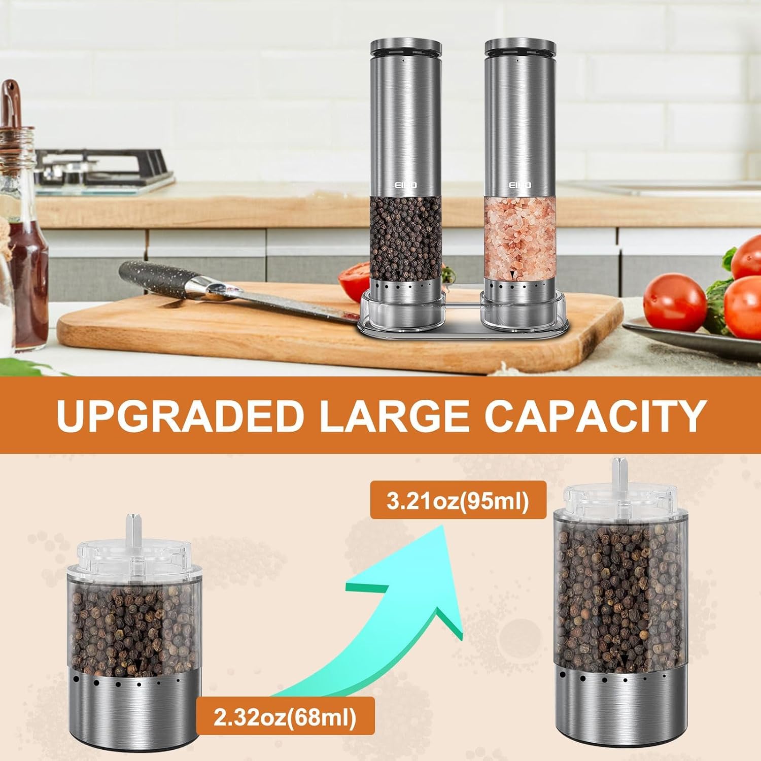 Thumbnail 6 de Electric Salt and Pepper Grinder Set with USB-C Rechargeable Power