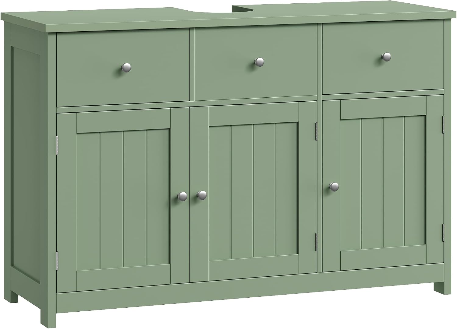 Detalle de FOREHILL P277 szafka pod umywalkę 100 cm, 3 drzwi i 2 szuflady, zielona