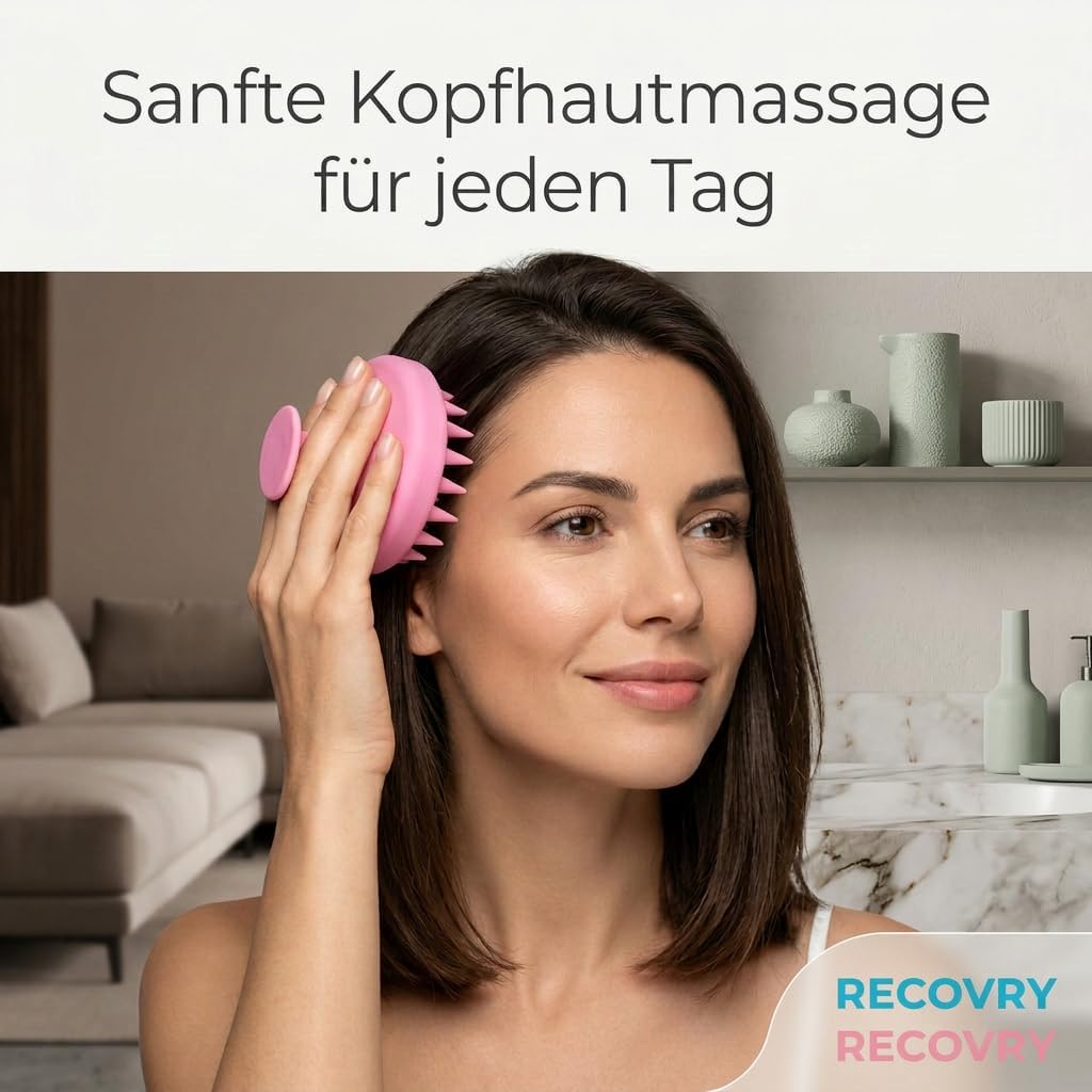 Thumbnail 5 de Premium Kopfhaut Massagebürste aus Silikon – Rosé Quarz, sanfte Durchblutung & Kopfhaut-Peeling