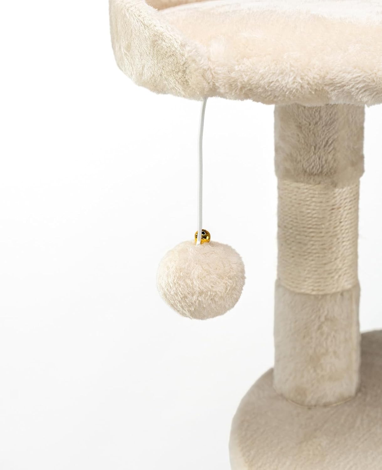 Detalle de lionto Arbre à Chat 112 cm avec 2 balles en peluche et corde de jeu – beige