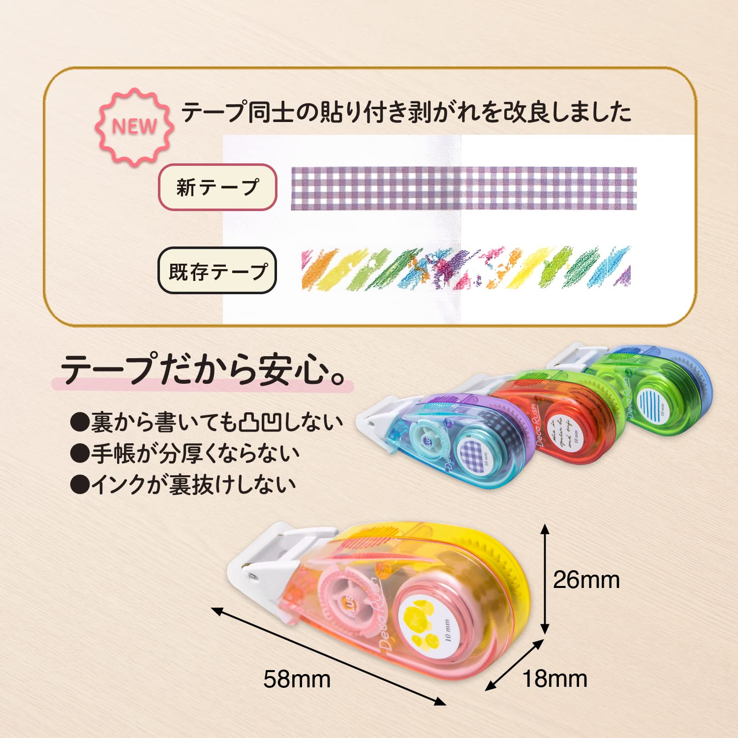 Detalle 2 de PLUS デコラッシュ DC-080 シンプルパターンセット 10mm幅・4柄