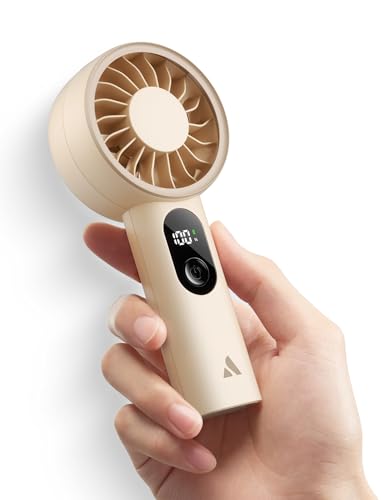 Detalle de Aecooly Mighty Handventilator – kompakt, USB-aufladbar und mit Digitaldisplay