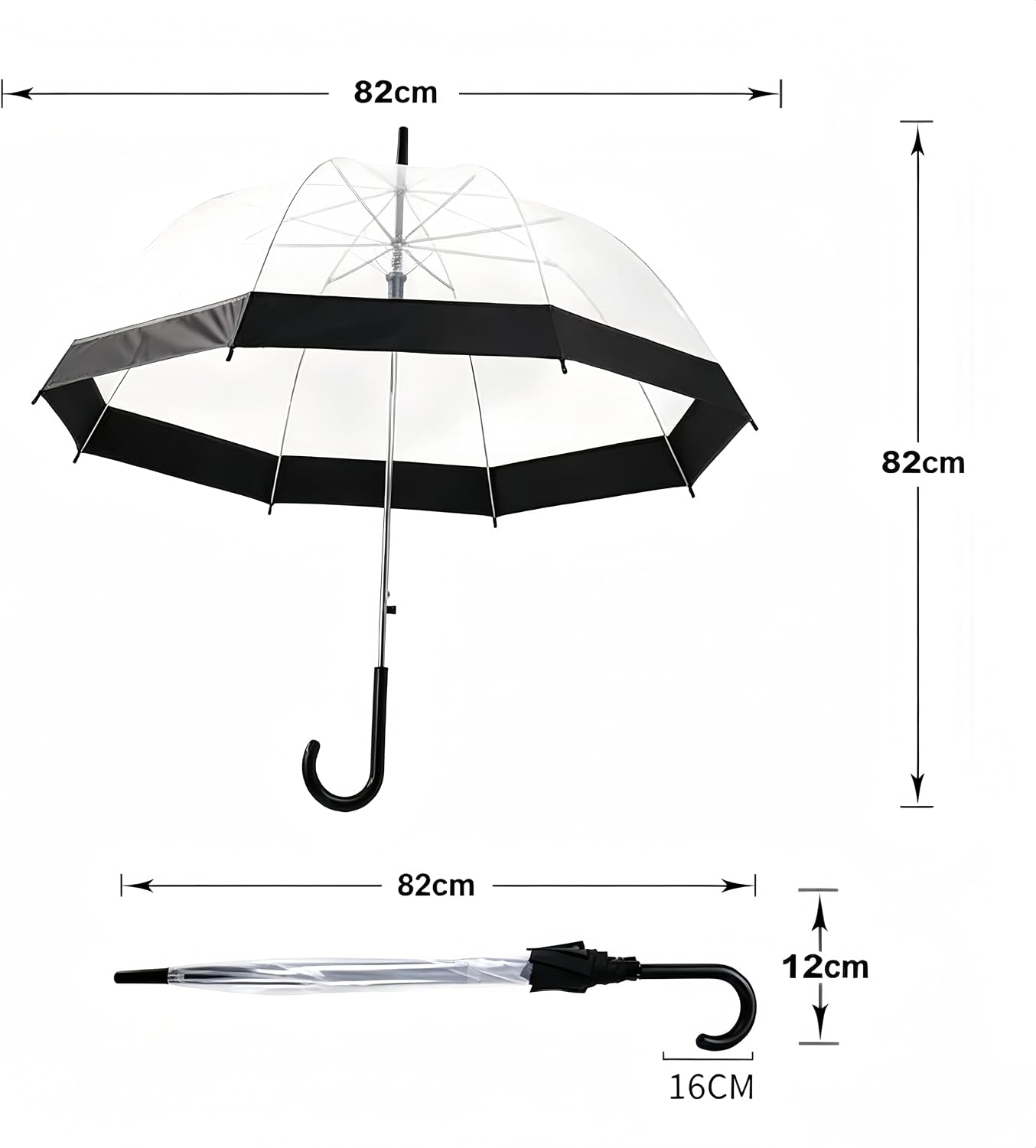 Thumbnail 5 de Clear Bubble Umbrella with Auto Open - Large 48" Transparent Dome for Weddings & Outdoor Events