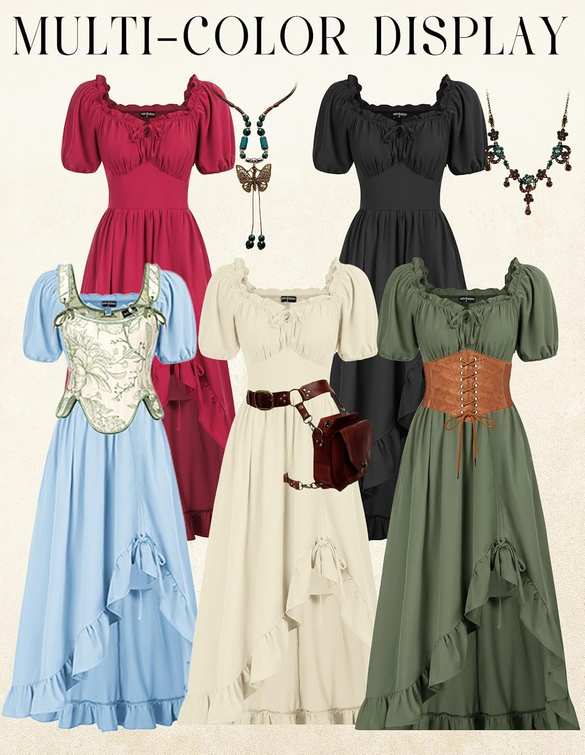 Detalle 2 de Scarlet Darkness Renaissance Dress