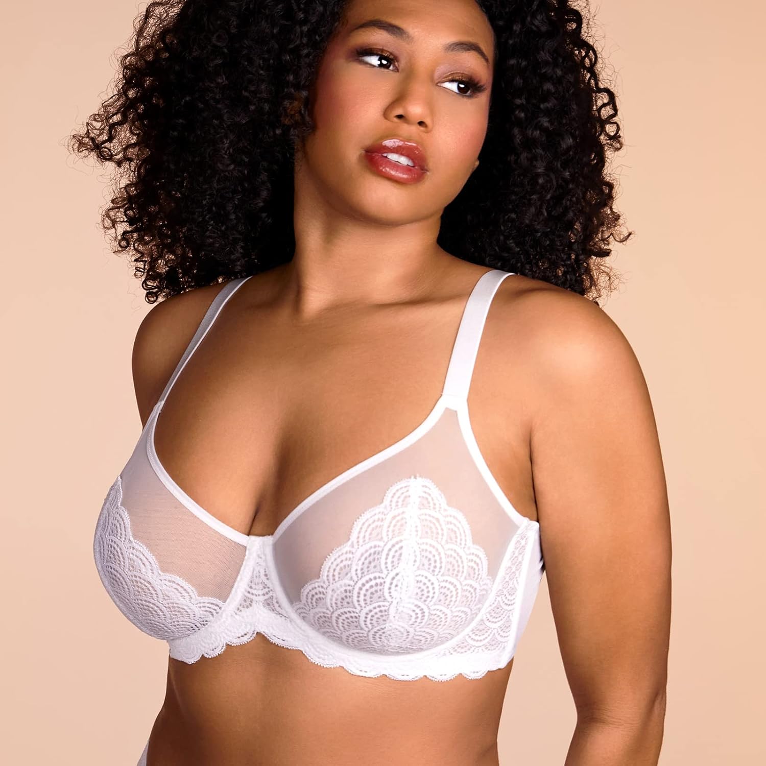 Thumbnail 1 de HSIA Minimizer Lace Bra for Women (Large Bust, Full Coverage) — Mermaid Scales, Plus Size