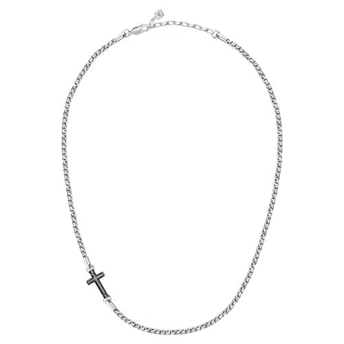 Detalle de Morellato Cross Collana Uomo in Acciaio, IP nero – SKR61
