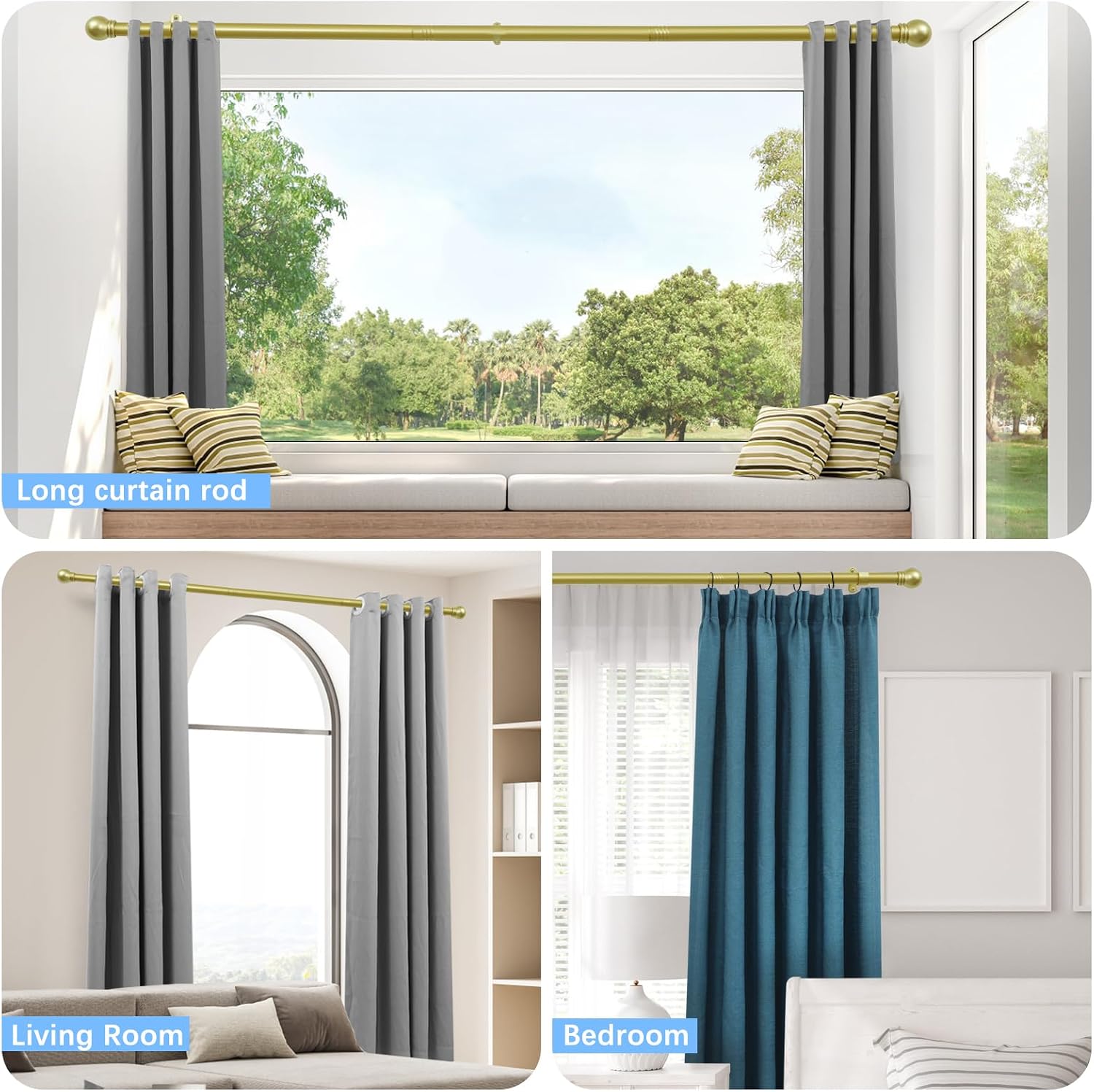 Detalle 2 de AMZSEVEN Curtain Rod up to 144 Inches