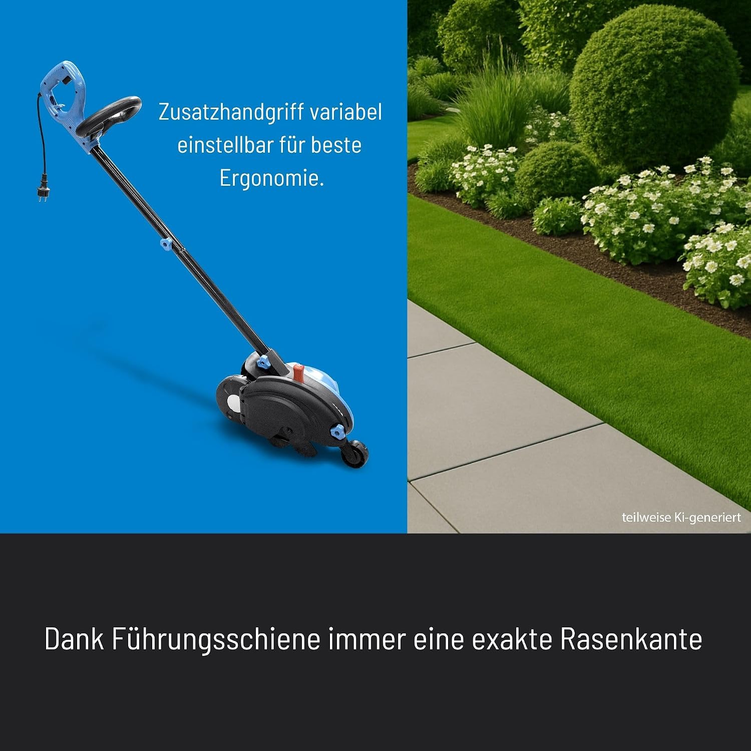 Detalle 2 de Güde GRKS 1400 elektrische graskantensnijder, 19 cm en 3 wielen