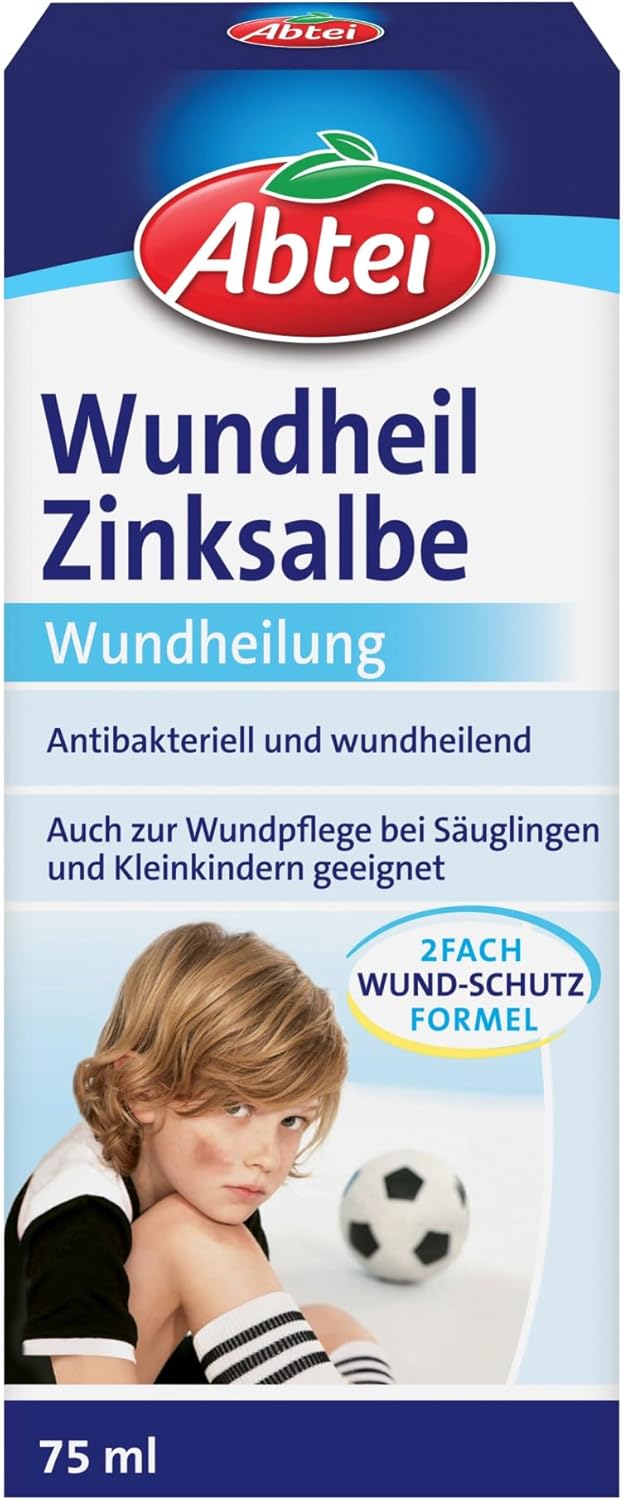 Abtei Wundheil Zinksalbe mit Zink zur Wundheilung, antibakteriell & entzündungshemmend – 75 ml