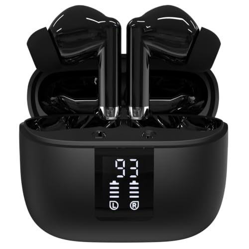 Detalle de Unico Auriculares Inalámbricos Bluetooth 5.3 con pantalla LED, 4 micrófonos ENC y autonomía de 50 h