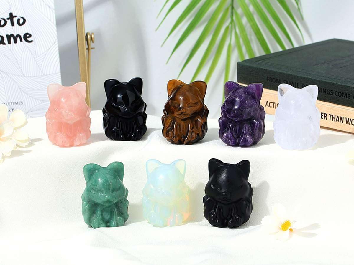 Thumbnail 3 de XIANNVXI Opalite fox figurine, 2 inch