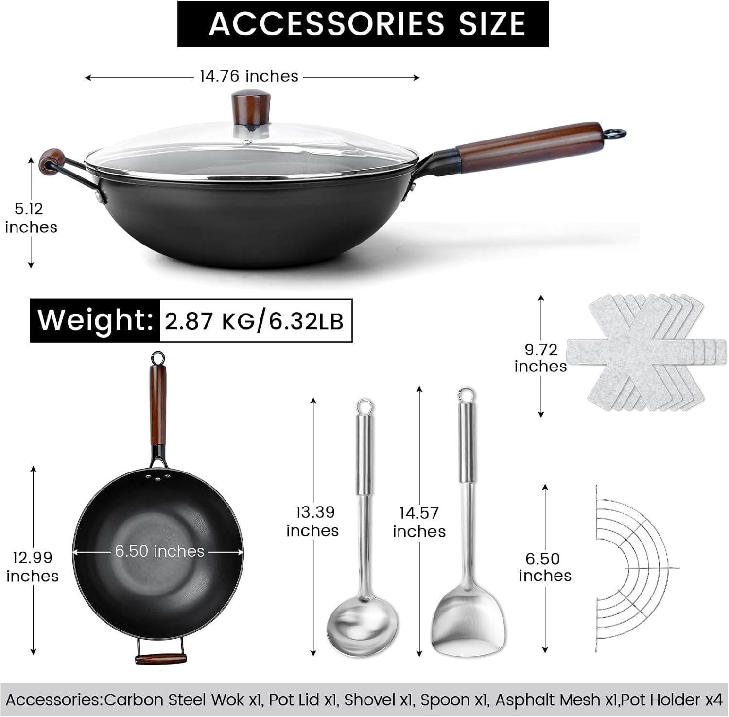 Detalle 2 de Colourcoco Carbon Steel Wok