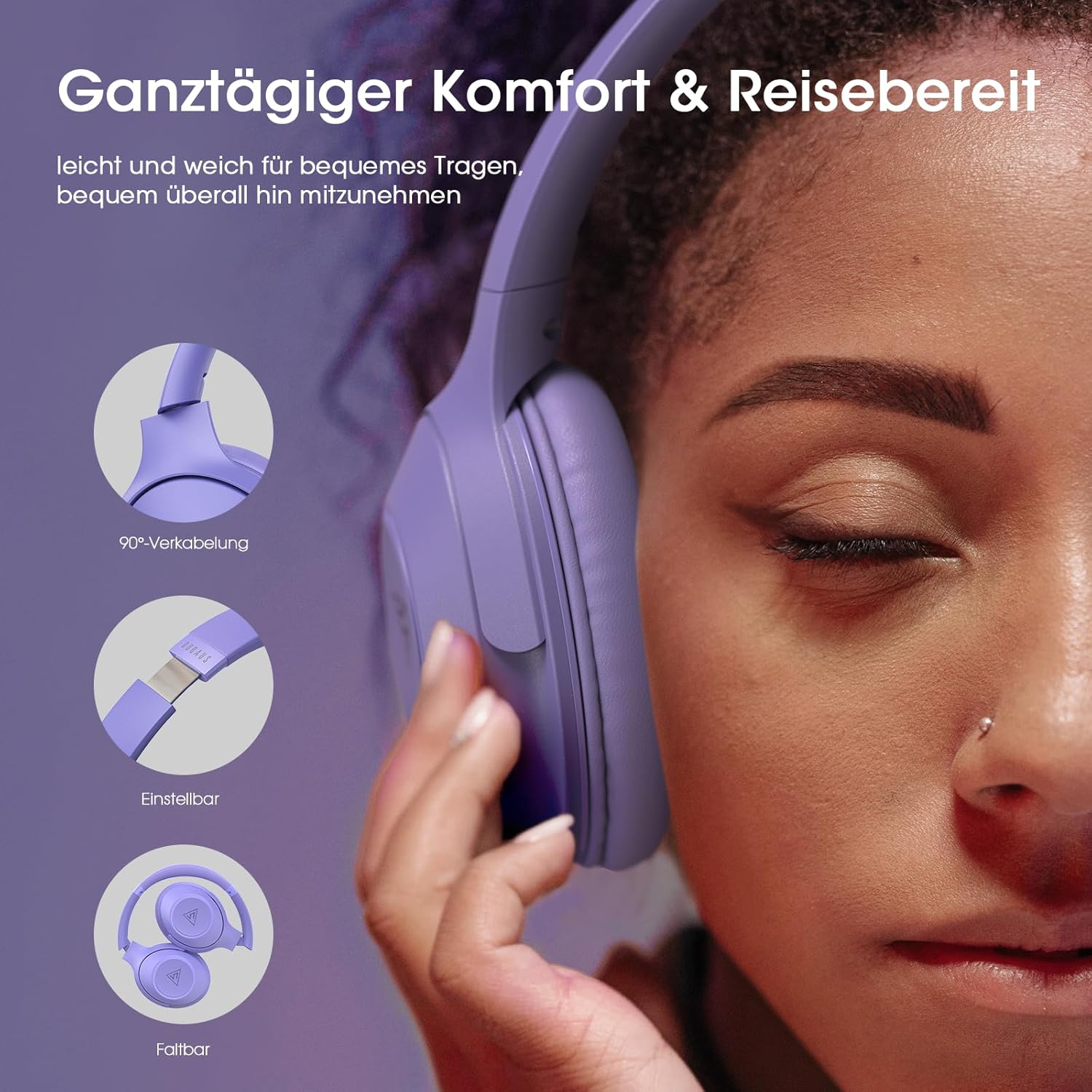 Thumbnail 4 de DOQAUS Bluetooth Over-Ear Kopfhörer 70 h