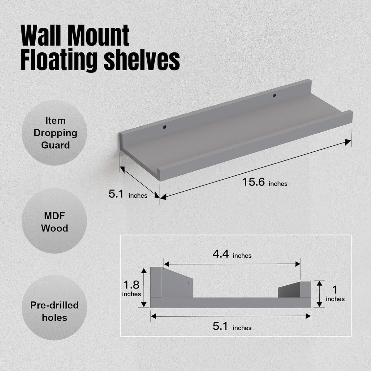 Detalle de Richer House Floating Shelves, 16-Inch
