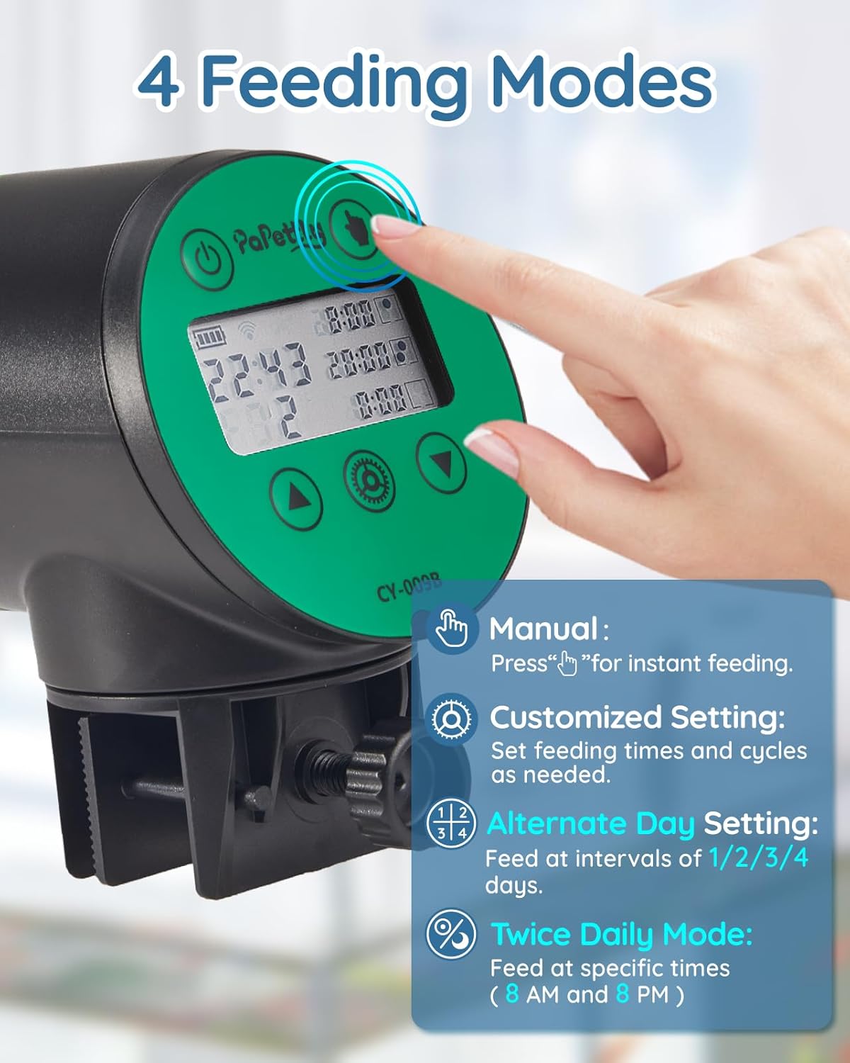 Detalle de Automatic fish feeder timer 200ml