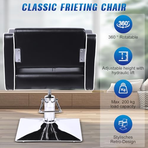 Detalle 2 de Panana Haircut Chair Swivel Barber Chair with Footrest – a practical salon chair for stylish, comfortable hairdressing