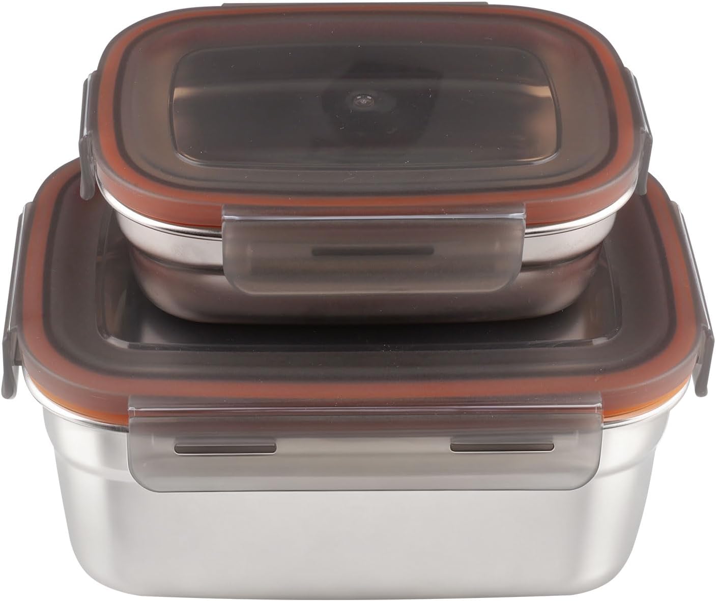 Detalle de WakiHong 2er-Set Frischhaltedosen aus Edelstahl – 1100 ml + 360 ml, mit Deckel, BPA-frei, spülmaschinengeeignet