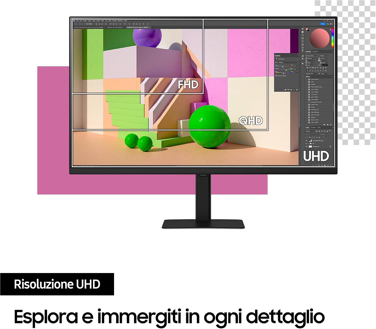 Detalle de Samsung ViewFinity S7 (S27D702) monitor 27” 4K UHD IPS con HDR10, HDMI e DisplayPort