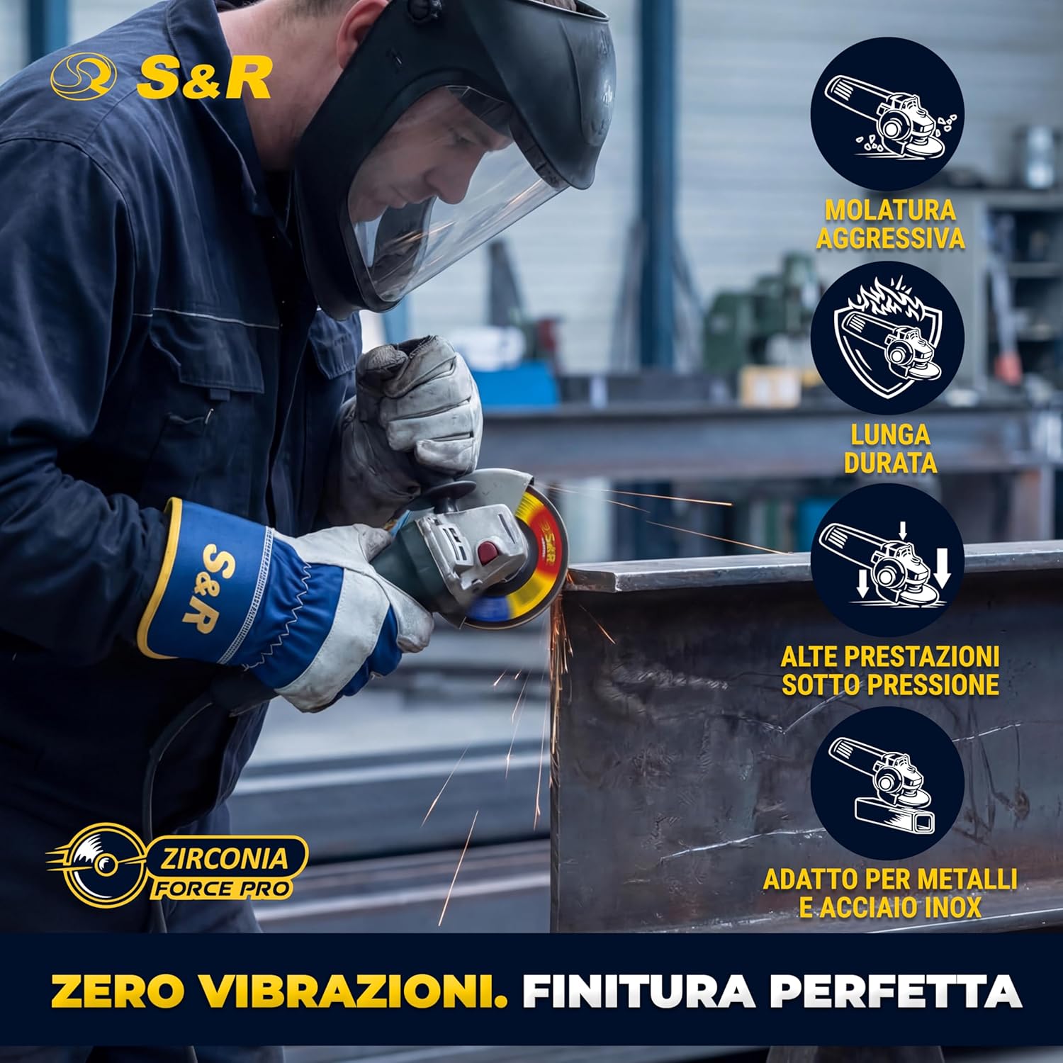 Thumbnail 2 de S&R 10 Dischi Abrasivi a Lamelle 115 mm, Grana 40 - per Smerigliatrice
