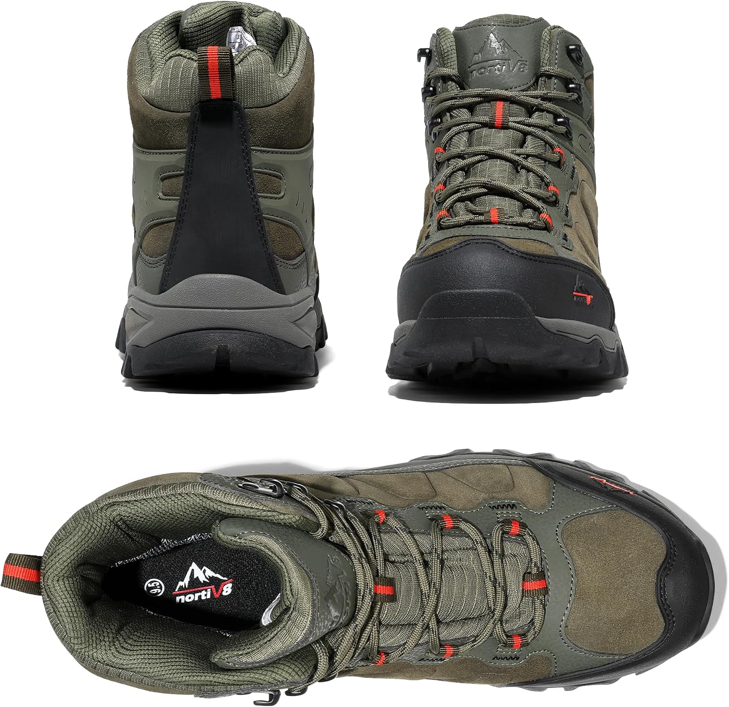 Detalle de NORTIV 8 Js19005m Men's Waterproof Lightweight Suede Hiking Boots