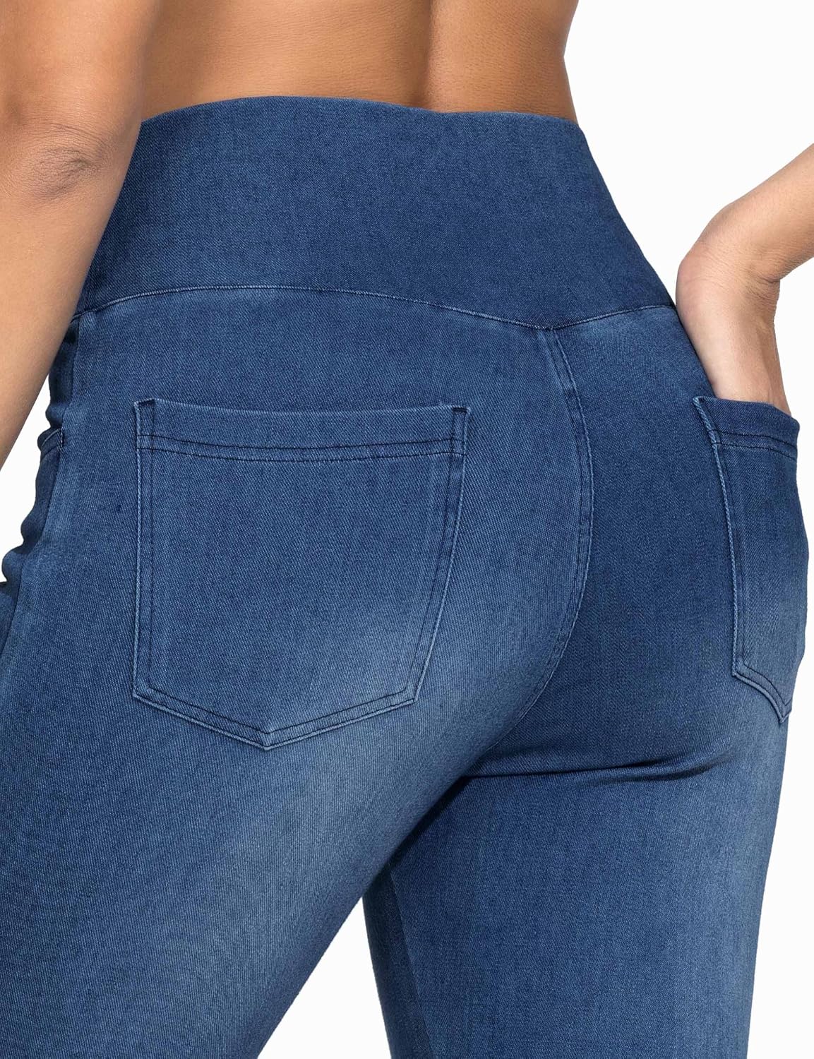 Thumbnail 5 de THE GYM PEOPLE Women's V Cross High-Waist Jeggings, 4 Pockets