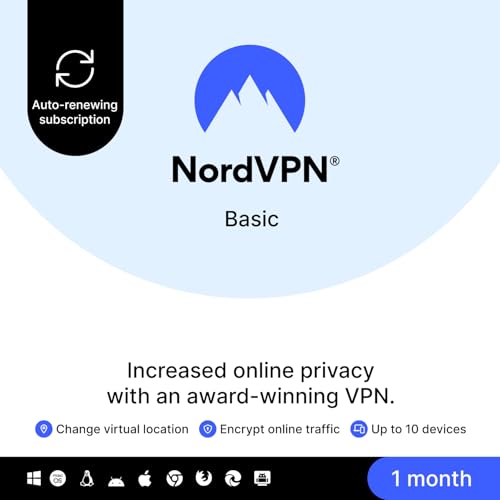 Detalle de NordVPN Basic for 10 Devices (1-Month) – Amazon Subscription