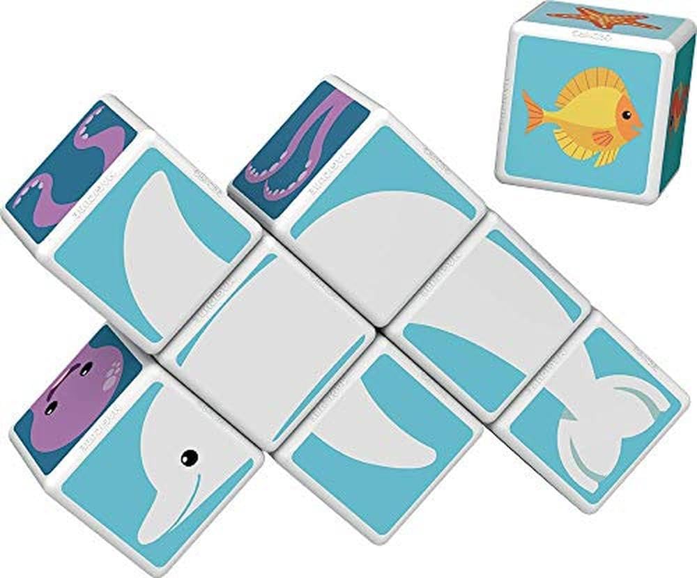 Detalle 2 de Geomag Magicube Sea Animals: gioco di costruzione magnetico con 8 cubi