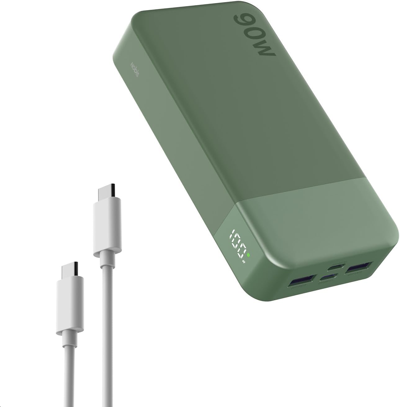 Detalle de NOBIS N2901 90W Power Bank, 20,000mAh with Digital Display and USB-C Cable
