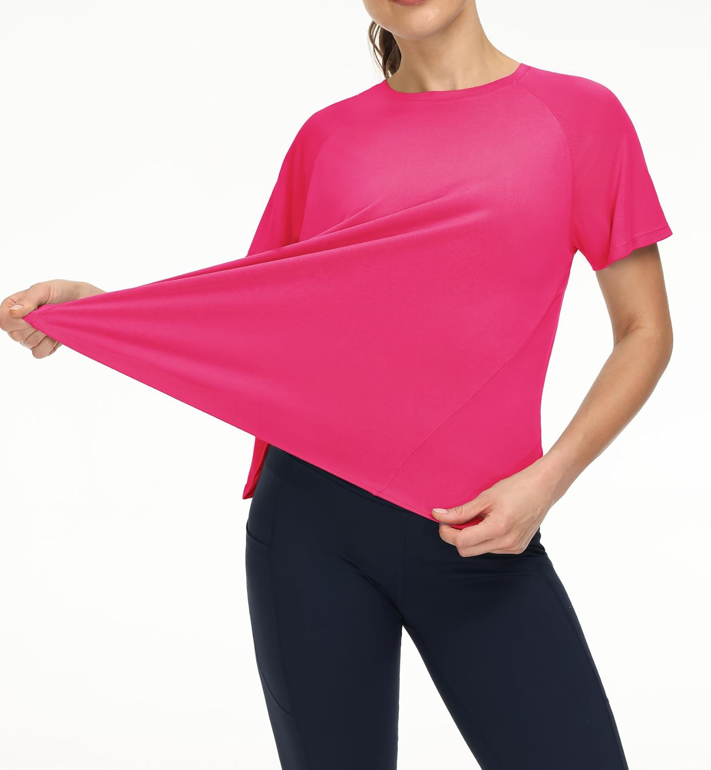 Thumbnail 2 de THE GYM PEOPLE Women's Cotton Crew Neck T-Shirt, Breathable Loose Fit