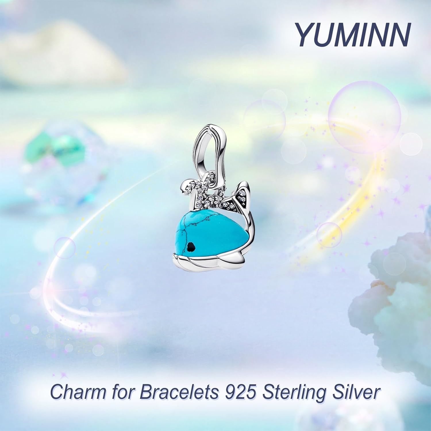 Thumbnail 1 de YUMINN Ocean Charms: 925er Sterling Silber Damen-Anhängerkette mit Turtle, Fisch und Krabben-Dangle