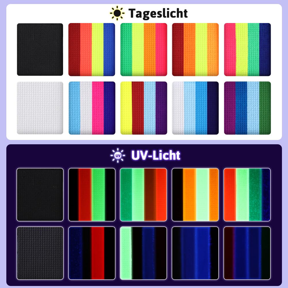 Detalle de Janolia Gesichtsfarbe Kinderschminke Set – UV-Theaterfarben, Split Cake, 8 Rainbow-Farben + Extras
