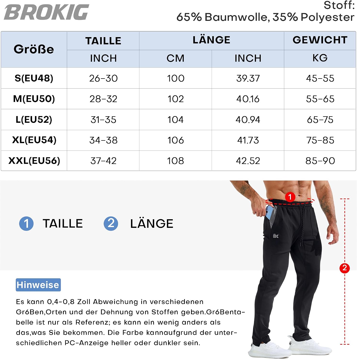 Thumbnail 5 de BROKIG Fitness Jogginghose Herren Lang Slim Fit