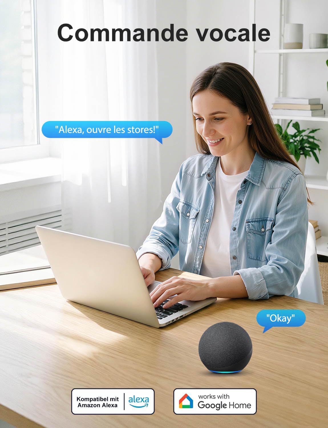 Thumbnail 1 de Maxcio Interrupteur Volet Roulant WiFi – contrôle vocal, minuterie et compatibilité Alexa/Google Home