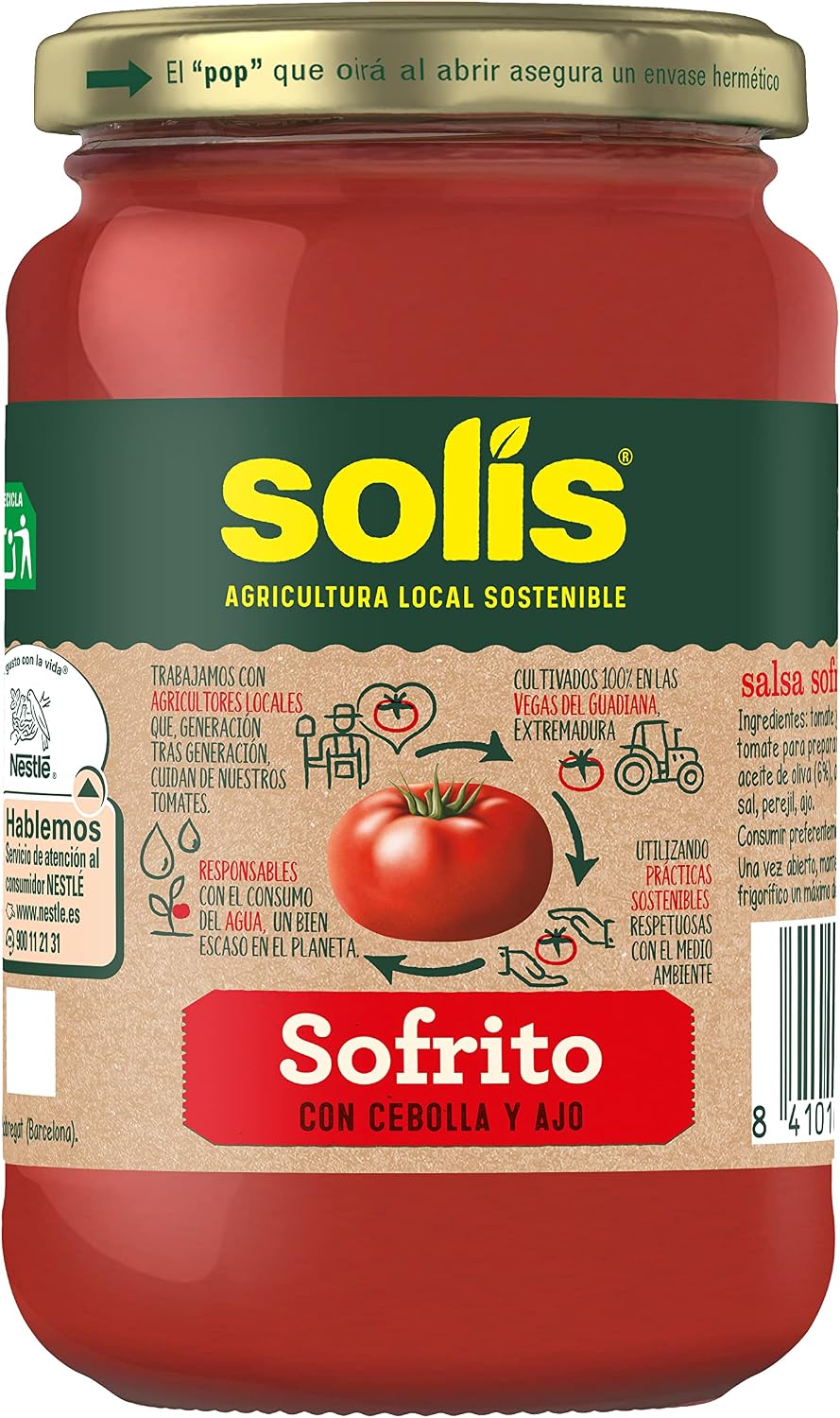 Detalle 2 de SOLIS Sofrito Casero en Frascos Cristal 🍅 Pack 12x340g Sin Gluten