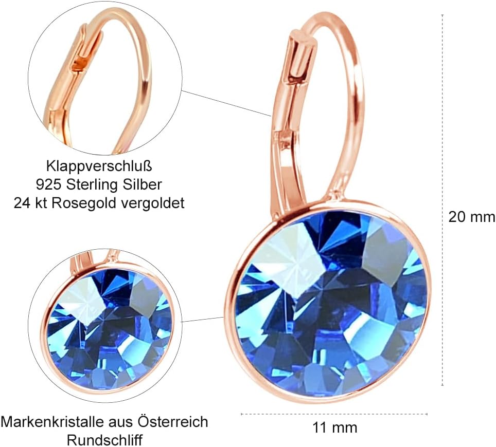 Detalle 1 de NOBEL Ohrringe Rosegold 925 Sterling Silber