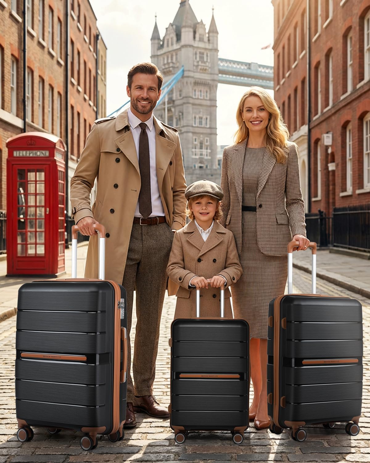 Thumbnail 1 de British Traveller 24" Medium Lightweight Polypropylene Suitcase with 4 Wheels and TSA Lock