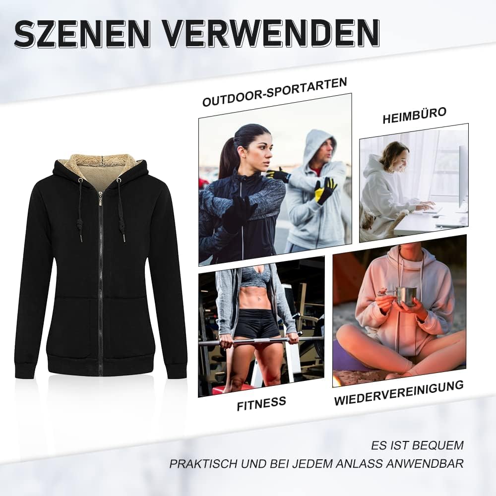 Detalle 2 de MANLUODANNI Damen Kapuzensweatshirt