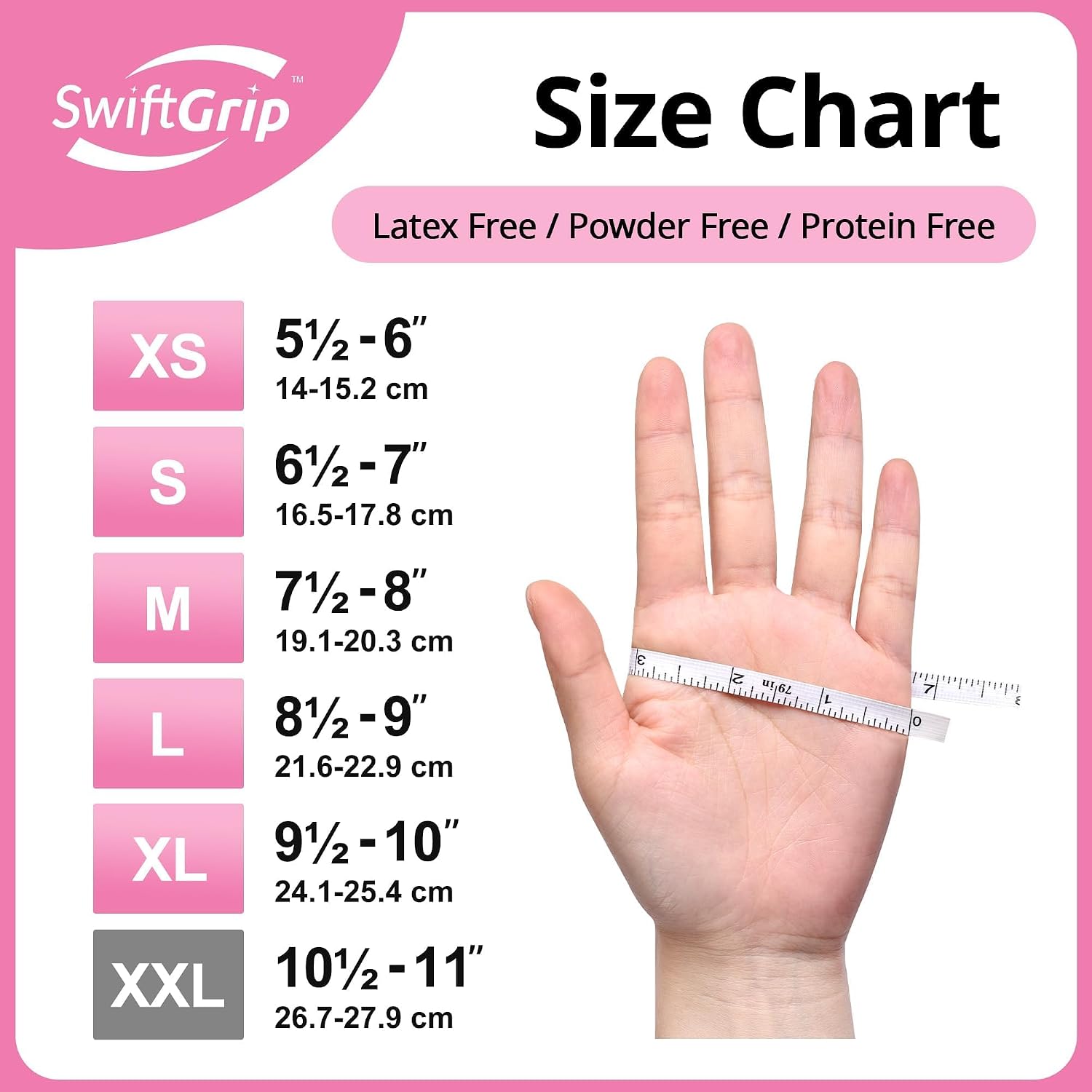 Thumbnail 6 de SwiftGrip Pink Nitrile Gloves 3-mil Small 1000-ct
