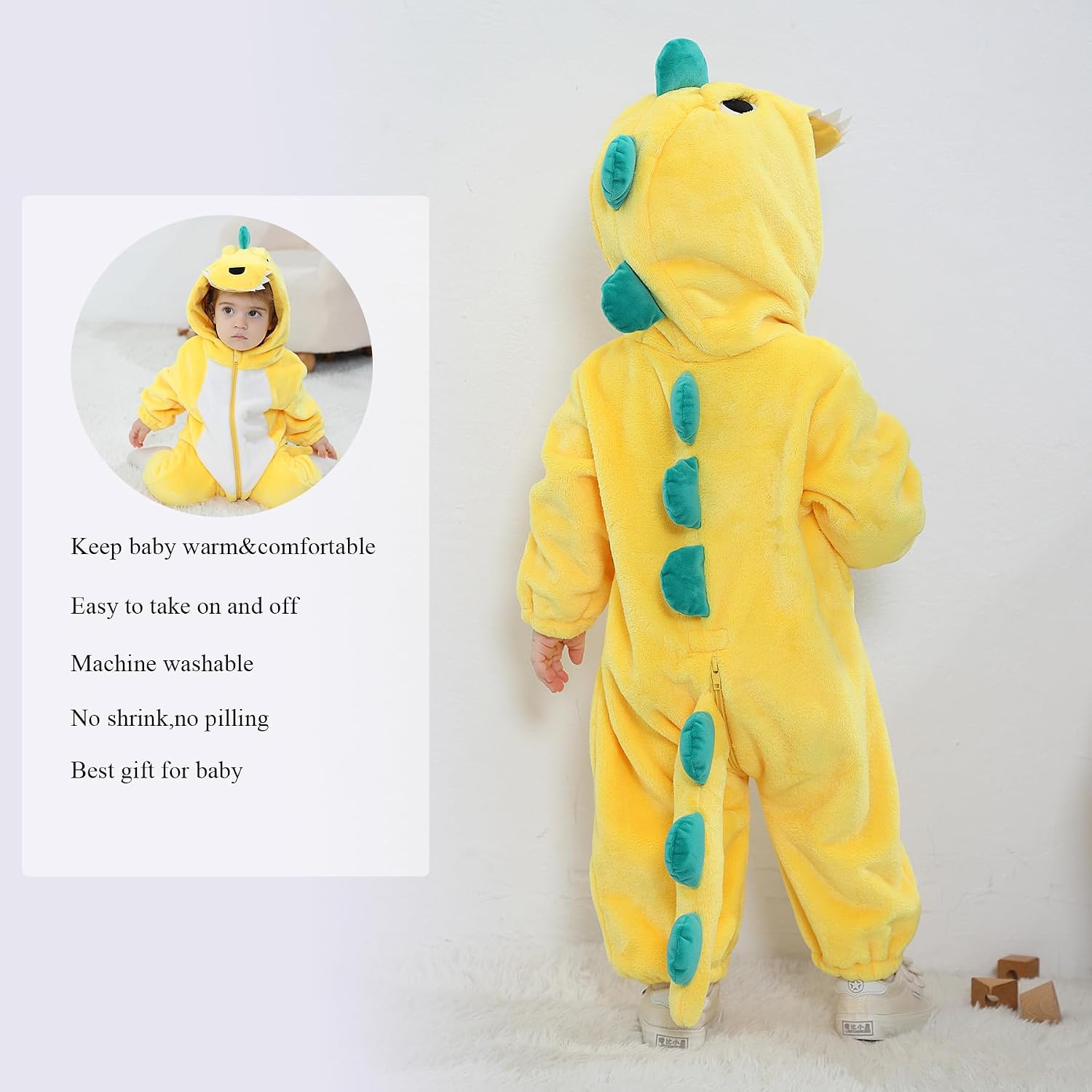 Detalle de Toddler Dinosaur Costume in Polyester Flannel