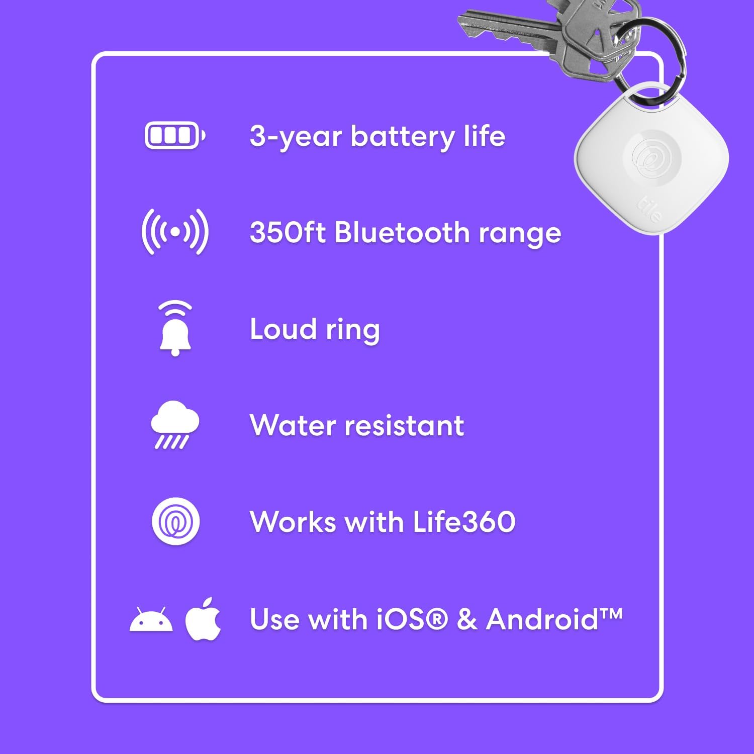 Thumbnail 6 de Life360 Tile 2-Pack: Bluetooth Tracker for Keys, Bags and More