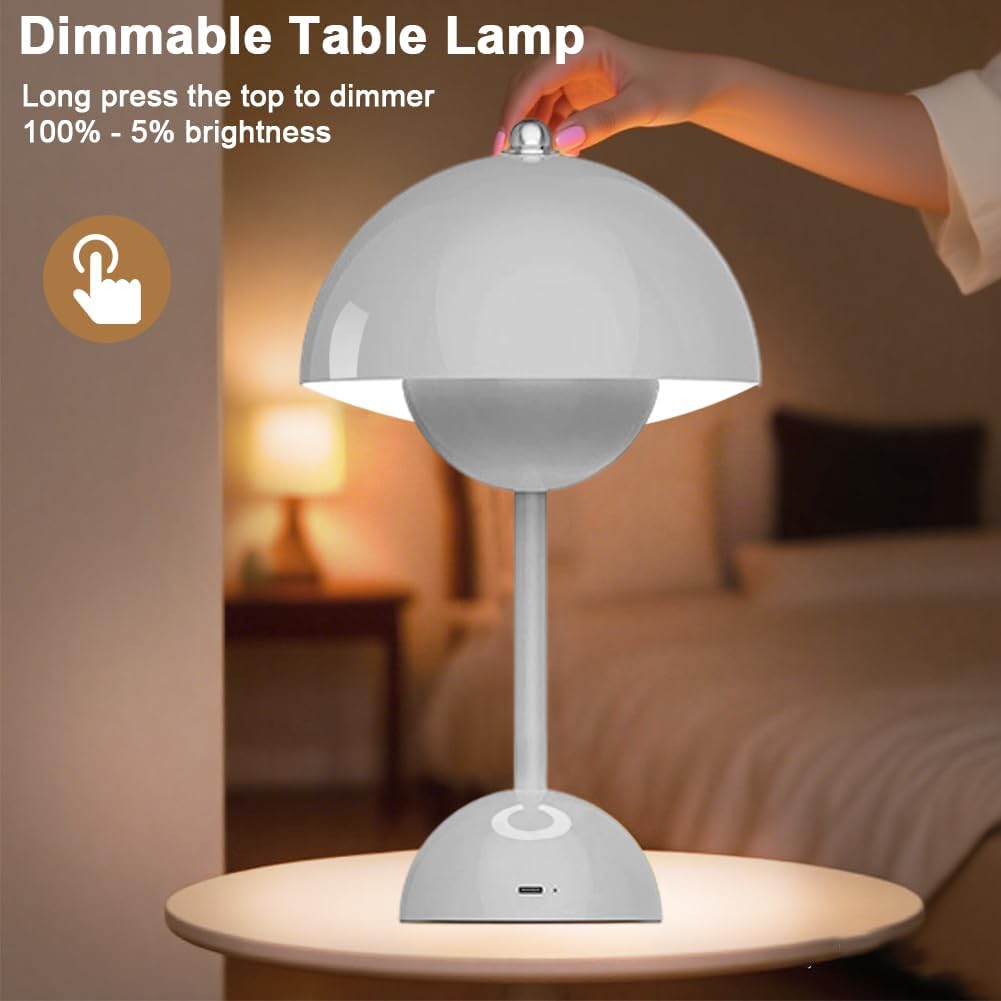 Thumbnail 3 de LOMUG LED Flowerpot Tischlampe (Pilzlampe) mit Touch-Dimmer und 3 Farbmodi, grau