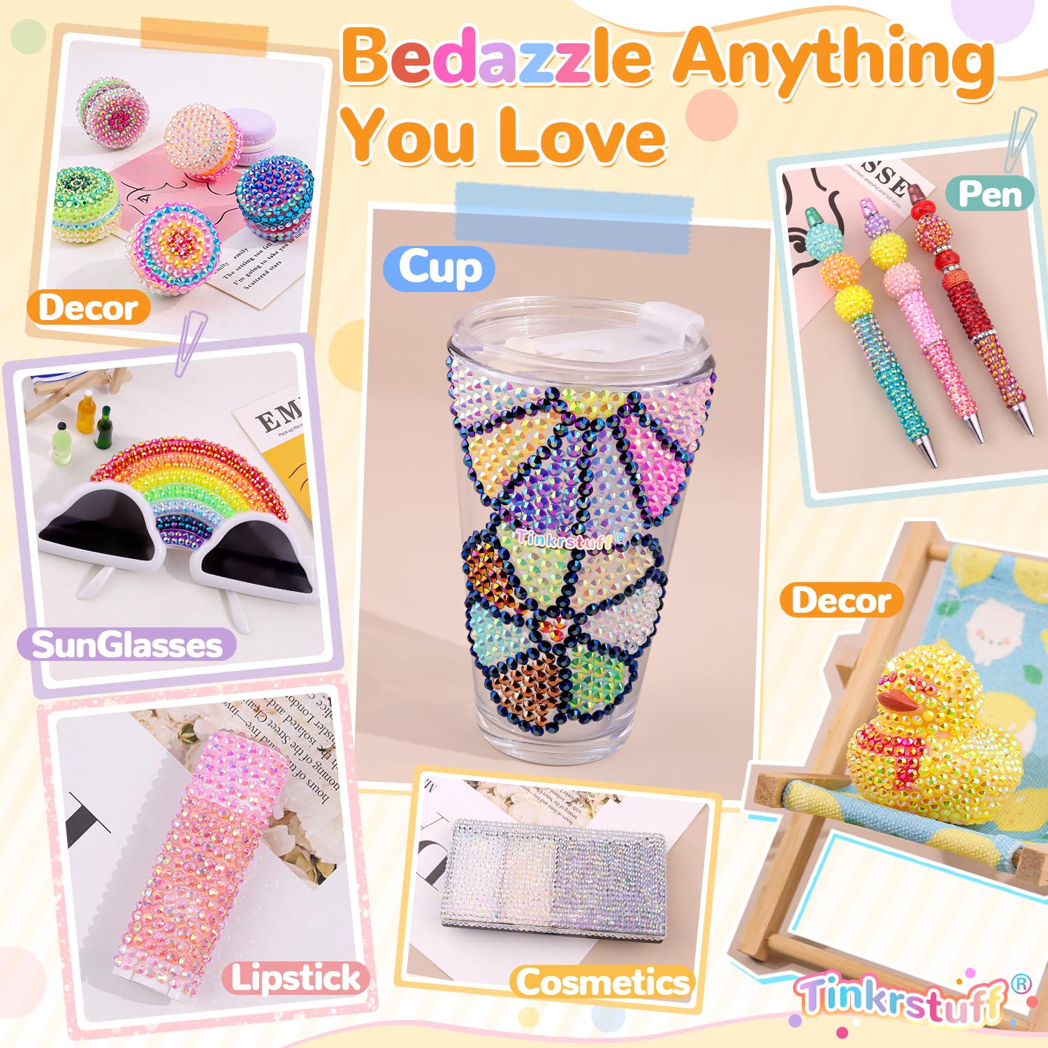 Detalle de TINKRSTUFF TS60GEDHZTGZJJ001 Rhinestone Bedazzling Kit, 60 Colors