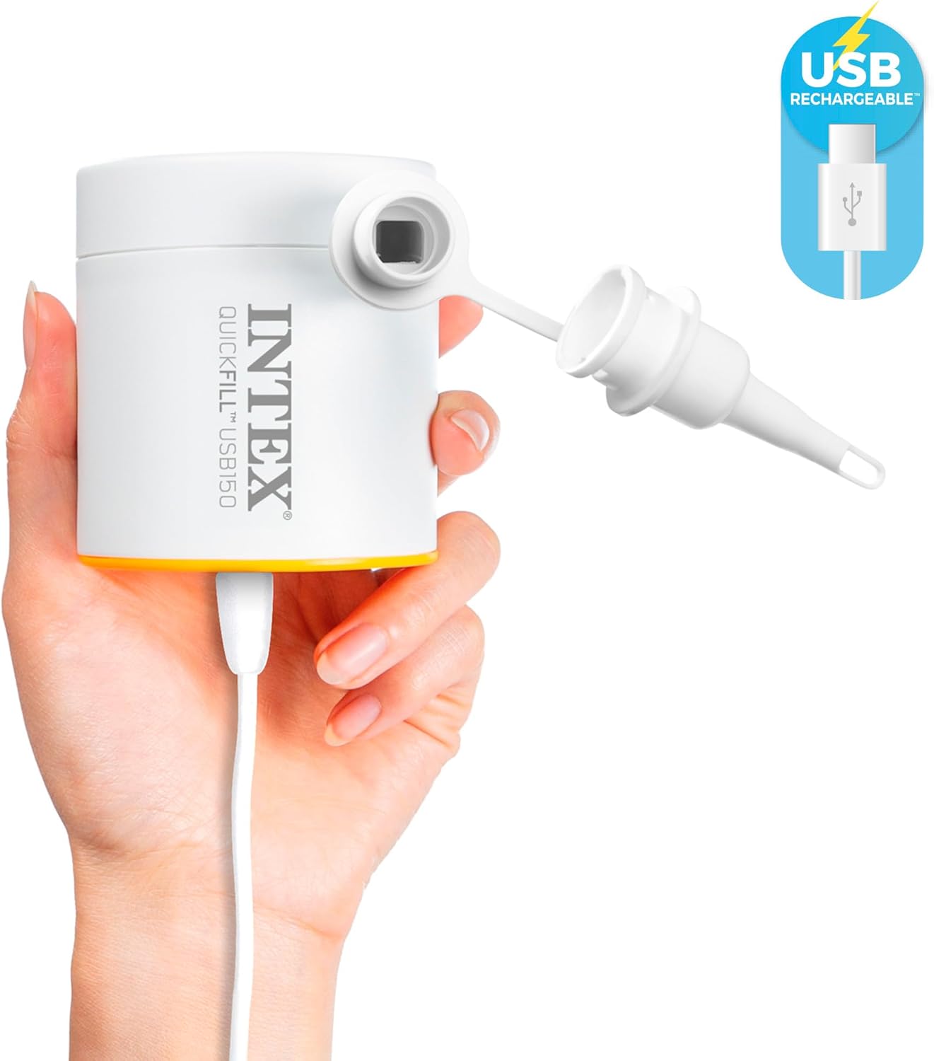 Thumbnail 2 de Intex QuickFill USB150 Air Pump: Portable USB Inflator & Deflator with 2 Interconnecting Nozzles