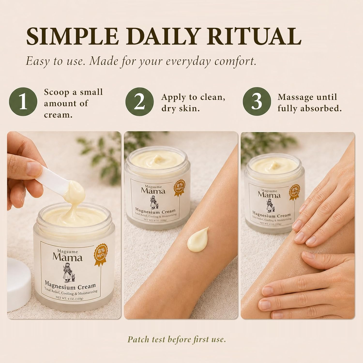 Detalle 1 de Magsume Mama Mama-Bear Relief Cream MC01, 8% Magnesium with Arnica & MSM